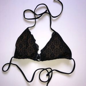 black bathing suit top